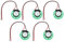 eMagTech 5 Pezzi Mini Altoparlante Giocattolo Altoparlante Magnetico Altoparlante Di Ricambio Interno 8 Ohm 0,5 W Per Giochi Elettronici Fai Da Te 26 Mm Lunghezza Cavo 100 Mm Verde