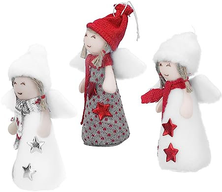 TOPBATHY 2 Sätze Weihnachtsdekoration Elektrische Weihnachtsbeleuchtung Kleiner Weihnachtsbaum Weihnachtsengel Weihnachtsbaum Anhänger Festival-Szene-anhänger Engel Dekorationen 3 Stück * 2