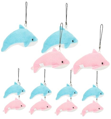 COLLBATH 12 Dekorative Delfin Schlüsselanhänger Ausgestopfte Taschenanhänger Haltbares Delfin Zubehör Für Schlüssel Taschen Oder Andere Gegenstände