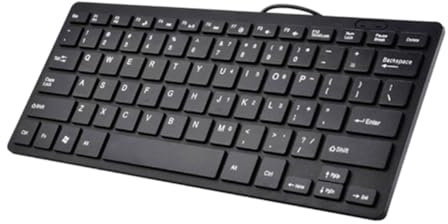 Asyduey Teclado Compacto con Cable USB - Teclado Ultrafino para PC Mini Teclado para Juegos Negro
