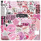 50Pcs Pink Stickers Aesthetic, Y2K Cute & Pink Sticker for Teens and Adults | Cute Kawaii Stickers for Kindle Water Bottles, Laptops, Skateboards, Luggage, and More