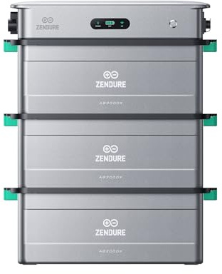 Zendure SolarFlow 2400 AC Stockage Énergie IA, 2400W, avec 3x AB3000X | 17,28kWh Extensible, Gestion Puissance Couplée IA AC, Stockage Domestique, Entrée/Sortie 2400W, 17,28kWh Extensible, TOU