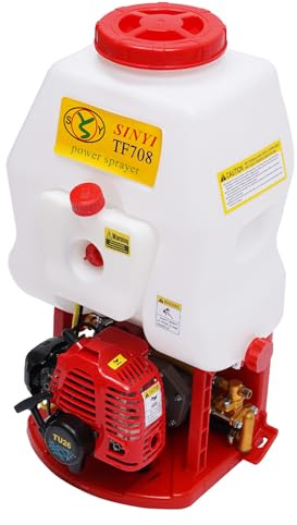 Gartenspritze | Professioneller Rucksack-Sprühgerät mit 2-Takt Motor | 6-8 m Sprühhöhe | 20L Tank & Hochdruckpumpe | Für Garten, Landwirtschaft & Schädlingsbekämpfung | Inkl. 3 Verlängerungsstangen