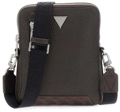 GUESS Umhängetasche Torino Crossbody Double Zip Bag Dark Brown dunkelbraun