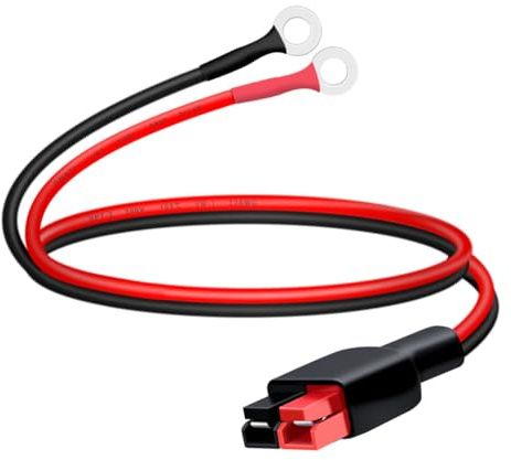 YINGAYOU Anderson Battery Connector Plug 45A with O Ring 6mm 12AWG Anderson Cable with O Ring for Caravans, Trailers, Boats, Solar Panels (12AWG, 0.3 m/1 ft)