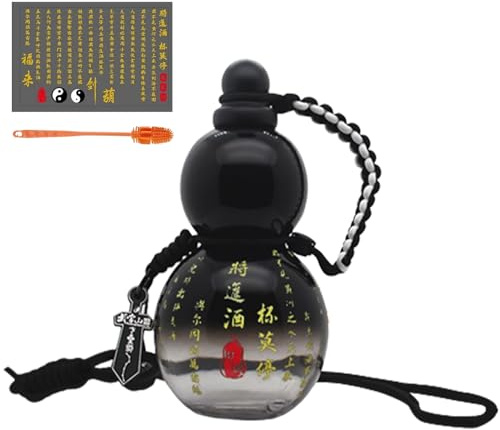 Botella de calabaza | Botella de agua deportiva reutilizable a prueba de | fugas con tapa de rosca, estilo llamativo, inspiración retro china