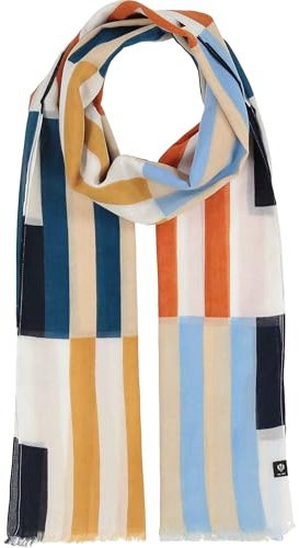FRAAS Schal Damen | Retro Streifen 60er 70er | 100% Baumwolle 50 x 180 cm