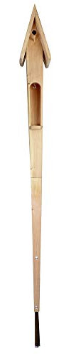 WEIDENPROFI Nistkasten, Vogelhaus mit Standfuss aus Lärchenholz, Modell Wolkenheim, Höhe ca. 250 cm, mit Futterstation