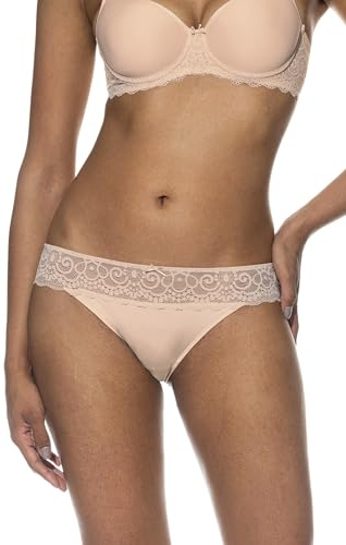 Mey Damen Mini Slip mit Spitze Serie Amorous | Tiefer, hüftiger Sitz, Flacher Bund, Grafische Spitze am Bund, Weiche Beinabschlüsse und Baumwolleinsatz, Gr. 36-46