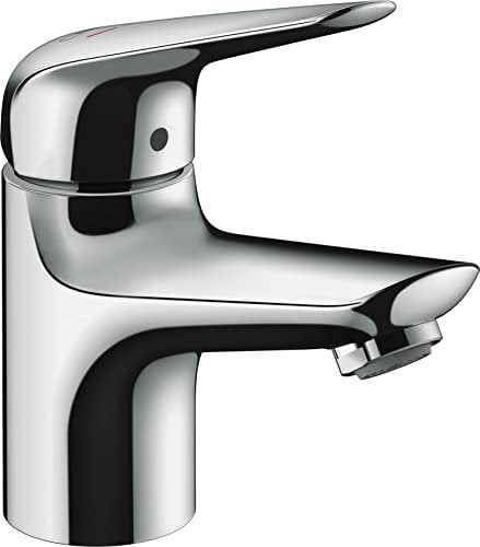 hansgrohe Waschtischarmatur Novus, Wasserhahn Bad mit Auslauf Höhe 70 mm, mit Push-Open Ablaufgarnitur, Badarmatur wassersparend, Chrom