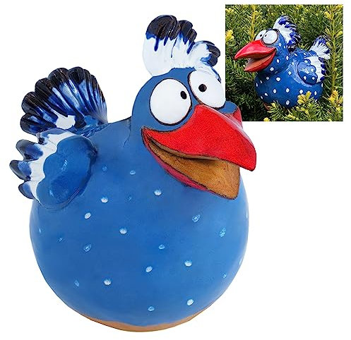 Midene Gartenstecker Keramik Handgefertigt - Gartendeko für Draußen Wetterfest - Garten Deko Keramik - Gartenfiguren & Gartenstatuen - Vogel
