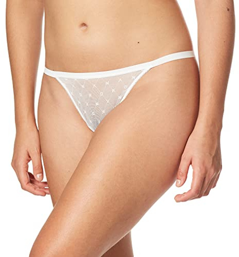 DKNY Damen Monogram Mesh Thong Tangahschen, Popeline Weiß, M EU