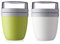 Mepal - Lunchpot Ellipse Mixed - Nordic White + Lemon Lime – 500 ml praktischer Reisebecher, Joghurtbecher, To go Becher – Geeignet für Tiefkühler, Mikrowelle und Spülmaschine, 700 ml