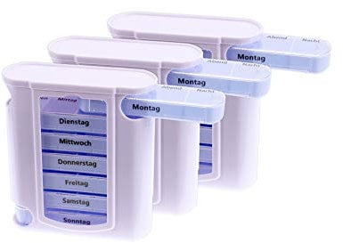 Osma Pillen-/ Tablettenbox 13x11x4cm Wocheneinteilung (3 x Pillendose)
