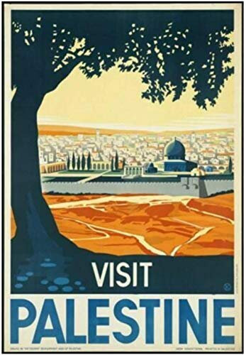 XIANGLL Leinwanddruck,Wandbild,Elegante, individuelle, einzigartige Geschenke Vintage Visit Palestine Tour Reise Kunst Poster und Drucke Leinwand Malerei Home Decor-50X80cm