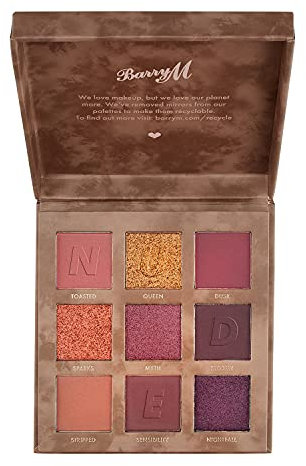 Barry M Cosmetics Nude und Neutral Lidschatten-Palette, Rich - 9 Naturtöne in Matt & Shimmer Hochpigmentierte, satte Farben.
