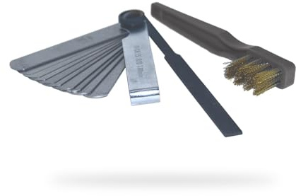 UNIVERSEL - Kit D'Entretien Bougie D'Allumage - Brosse + Lime Plate + Jeu De 10 Cales De 0,10mm À 1mm