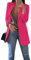 EFOFEI Femme Devant Ouvert Manteau Manteau Cardigan Blouson Jacket Veste Cardigan De Tous Les Jours Costume Simple De Couleur Pure Rose Rouge XXL