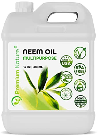 Organic Neem Oil for Skin and Hair Need Oil 100% Pure Cold Pressed for Essential Oil Mixing Neem Oils for Plants Neem Cake Massage Oil Neems Spray for Indoor Plants 16 oz
