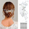 Brautschmuck Hochzeit Haarkamm Haarschmuck Kamm Braut Kopfschmuck Mit Perlen Und Kristallen Für Frauen Und Mädchen Silberfarben