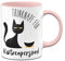 Tassenbrennerei Tasse mit Spruch Trinknapf für Katzenpersonal - Kaffeetasse lustig als Geschenk für Katzenbesitzer - Katzengeschenke (Rosa)