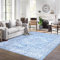 LuxFocus Teppich Vintage Blau-Weiß Teppich rutschfest Waschbarer Verwischt Design Teppiche für Schlafzimmer Wohnzimmer Bodenmatte Kurzflor Bordüre Ornamental, Blau 140x200 cm