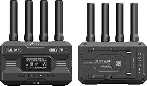 Accsoon CineView WIT04-HE Videoübertragung Dual-Band HDMI Wireless Transmitter&Receiver 1200ft(350m) Reichweite bis zu 4 Monitor Geräte 2.4+5Ghz Latenz weniger als 0.06s (HDMI TX&RX)