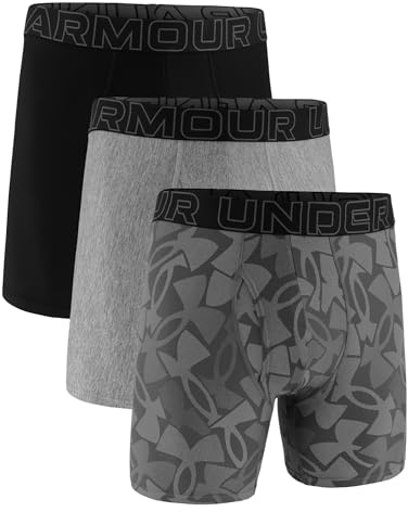 Under Armour Herren Standard Tech Boxerjock, 15,2 cm, Multipack, Stahl-Logo-Druck, 3 Stück, X-Large