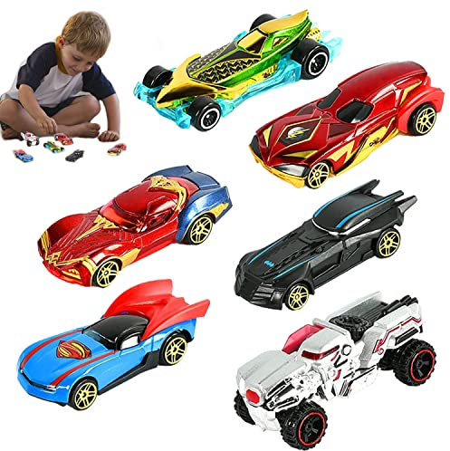 Coches de Juguete, 6 Piezas Die Cast Set Metalicos, Hot Wheels, Mini Coches de Carreras para Niños y Niñas de 3 a 12 Años