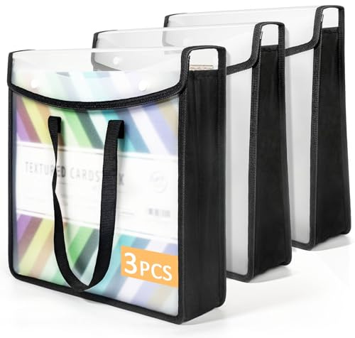 tutata Erweiterbarer Scrapbook-Papier-Organizer, 30,5 x 30,5 cm, 3 Stück | Tragbarer Griff, großes Fassungsvermögen, passend für Sammelalben, Vinyl, Karton, Bastelpapier