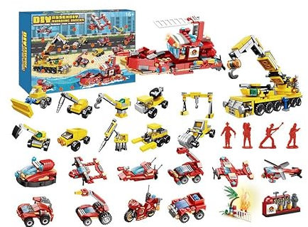 Adventskalender 2025, Feuerwehrauto Modell Bausatz für Jugendliche, 24PCS Autos Adventkalender für Weihnachts Countdown, Geschenkbox für Jungen und Mädchen für Jugendliche