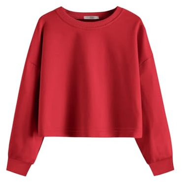 Arshiner Girls Pullover Sweatshirt Children's Cotton Long Sleeve Shirts Tops Red 130