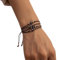 bracelet fil fin cordon personnalisé perles lettres noir et blanc - initiale au choix - réglable- doré ou argent- cadeau femme fille homme 33 couleurs de fil au choix-personnalisable- noeud carré