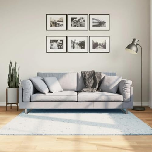 vidaXL Teppich, Wohnzimmerteppich Kurzflor Weich Waschbar, Moderner Teppich für Wohnzimmer Schlafzimmer, Flauschig Einfarbig rutschfest, Blau 160x160cm