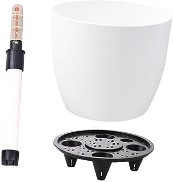 VINTORKY Fauler Blumentopf Schreibtischaufsatz Gartentopf Selbst Wachsender Topf Plastikkaktustopf Docht Blumentöpfe Bonsaischale Starttöpfe Haushalt Weiß Pflanze