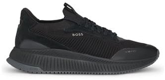 BOSS Herren TTNM EVO Slon TTNM EVO Sneakers mit gestricktem Obermaterial und Velourslederdetails Schwarz002 39 Größe 39