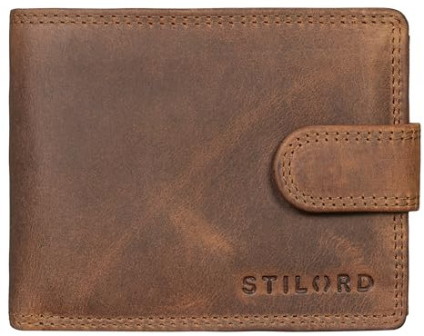 STILORD 'Merrick' Portefeuille Homme Cuir Porte Carte Pochette Porte Monnaie Cuir Porte Feuille pour Homme Portefeuille Homme Marque Luxe Protection RFID, Couleur:Marron Moyen