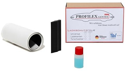 Profilex-Gentes Lackschutzfolie selbstklebend | Universal Steinschlagschutz für Auto, Fahrrad & Motorrad | Ideal für Ladekante & Einstiegsleisten (Schwarz, 20 x 300 cm)