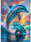 GDYEEH Delphine Diamond Painting Erwachsene, 5D Ozean Diamant Painting Bilder Anfänger, DIY Fantasie Runder Vollbohrer Diamanten Malerei Stickerei Set Kreuzstich Geschenke Home Wand Dekor 30x40cm