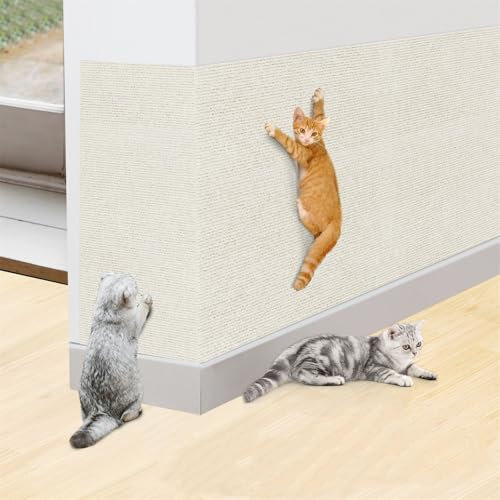 Katzen Kratzmatte, Anti-Kratz-Möbelschutz, Selbstklebend Kratzmatte Katze, Kratzfestes Sofa kratzmatte Katze, Wiederverwendbar kratzteppich Katze für Möbel Couch Wand Tür Schutz (Weiß,40 * 200 cm)