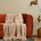 Paco Home Deko Wohnzimmer Decke Kuscheldecke Tagesdecke Waschbar Sofadecke Schlafzimmer Rautenmuster Einfarbig Flauschig, Farbe:Beige, Größe:150x200cm