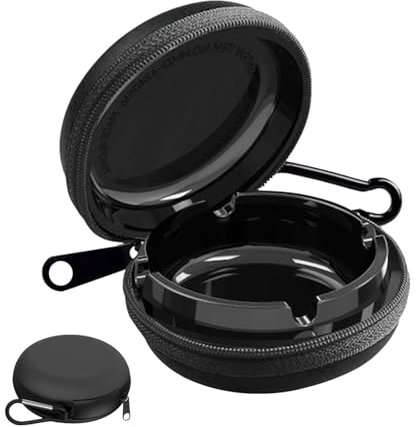 SEATOGEM 2 Stück Taschenaschenbecher, Tragbarer Aschenbecher, Taschenascher Mit Deckel, Reise Aschenbecher Mit Schlüsselanhänger für Outdoor, Camping