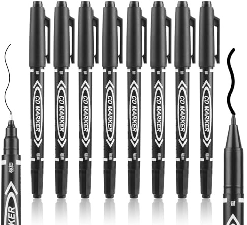 Black Fineliner Permanent Marker Pens, 10PCS Fine Liner Pen for Art Drawing | Quick Drying & Waterproof Pen Working on Paper, Wood, Fabric for Doodling, Colouring, Office School Supplies