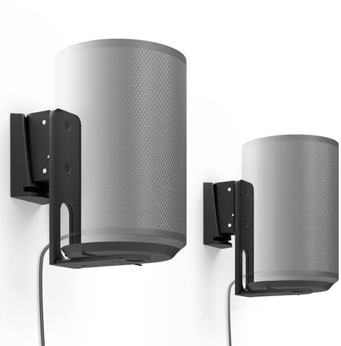 PUTORSEN Wall Mount Bracket for Sonos Era 100,Hold up to 6.6lbs | Tilt & Swivel Speaker Shelf Bracket for Best Audio Enjoyment,Cable Management(2Pcs,Black)