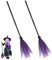 Toyvian 2Piezas Escoba de Bruja de Halloween para Cosplay y Decoración de Fiesta Accesorios de Disfraz de Bruja Escoba para Adultos Celebraciones de Halloween