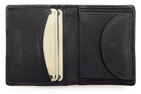 Lemasi Mini Geldbörse aus Nappaleder mit RFID-Schutz – Kompakt, Echtleder, 5 Kartenfächer, Münzfach mit Chipfach, schlanke Herren & Damenbörse