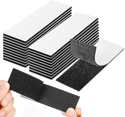 20 PCS velcro tape self adhesive, 30mm x 100mm double sided velcro tape, Extra Strong, Hook & Loop Self Adhesive Sticky Perfect for Room Décor & Home, Office, Garage Use