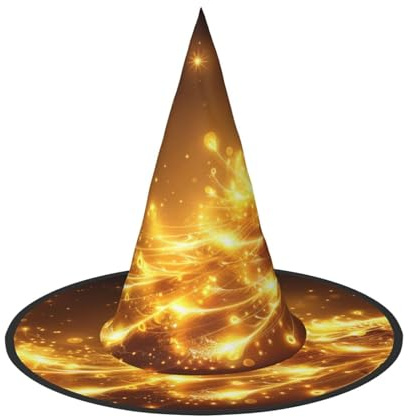 OIBNKCN Goldener Pfau. Halloween-Hut Hexenhut – perfekt für Frauen, Männer, Hexenhut, Dekoration zum Aufhängen und für Partys