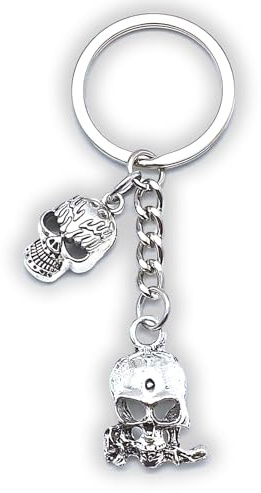 Zynara Glücksbringer Totenkopf Schlüsselanhänger | Schlüsselanhänger Skull Totenkopf, Glücksbringer Geschenk Frauen, Halloween Anhänger für Auto Rucksack，Weihnachtsgeschenke