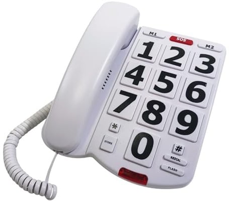 LIXSAZSE Tischtelefon für Senioren mit Wahlspeicher und Wahlwiederholung Großtasten Tischtelefon für Senioren Festnetztelefon